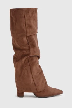 Bottes montantes décontractées à revers en synthétique