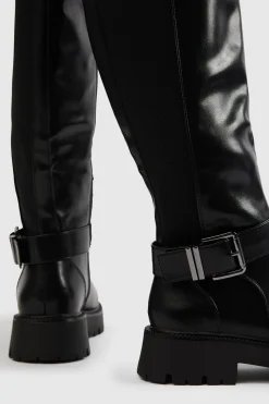 Bottes Montantes à Détails Boucles et Semelle Épaisse