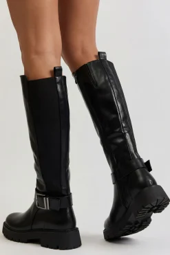 Bottes Montantes à Détails Boucles et Semelle Épaisse