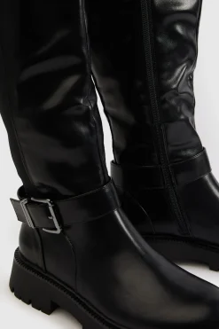 Bottes Montantes à Détails Boucles et Semelle Épaisse