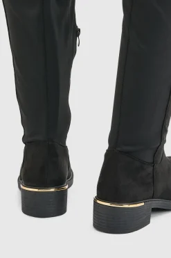 Bottes Montantes À Détails Panneaux En Synthétique Et Semelle Épaisse