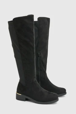 Bottes Montantes À Détails Panneaux En Synthétique Et Semelle Épaisse