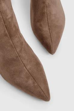Bottes montantes en faux-suède à talon bloc pour pieds larges
