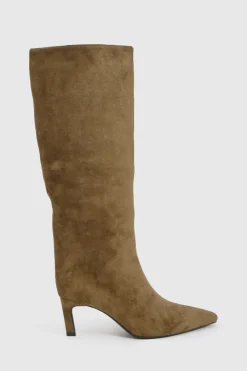 Bottes montantes en synthétique Column à bout pointu et talons hauts jusqu'au genou