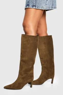 Bottes montantes en synthétique Column à bout pointu et talons hauts jusqu'au genou