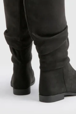 Bottes montantes froncées pour pieds larges