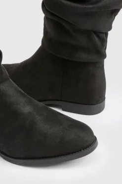Bottes montantes froncées pour pieds larges