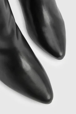 Bottes montantes froncées à talon bloc