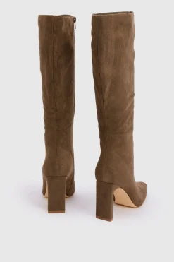 Bottes Montantes À Hauteur Du Genou À Talon Plat Et Bout Pointu