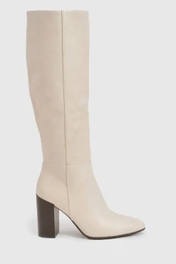 boohoo Bottes montantes jusqu'au genou à talon empilé Column< Bottes|Bottes Hautes