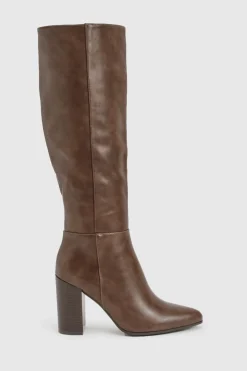 Bottes montantes jusqu'au genou à talon empilé