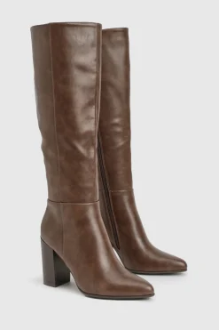 Bottes montantes jusqu'au genou à talon empilé
