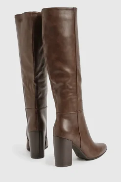 Bottes montantes jusqu'au genou à talon empilé