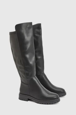 Bottes Montantes Larges À Semelle Crantée