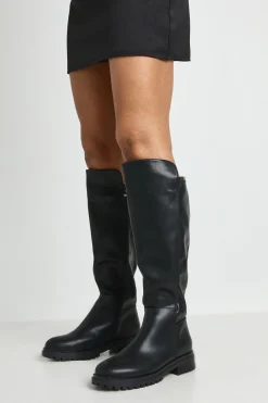 Bottes Montantes Larges À Semelle Crantée