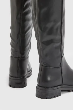 Bottes Montantes Larges À Semelle Crantée