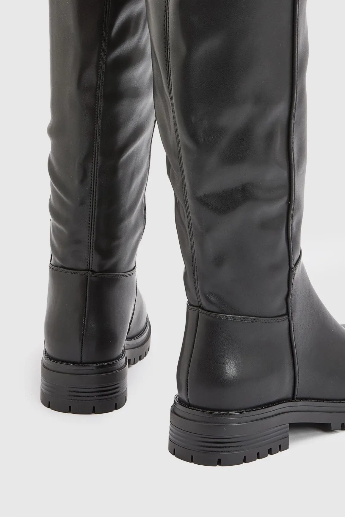 Bottes Montantes Larges À Semelle Crantée