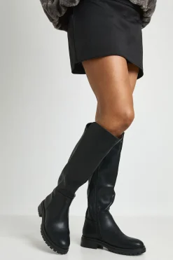 Bottes Montantes Larges À Semelle Crantée