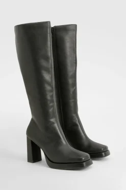 Bottes montantes à plateforme avec talon bloc