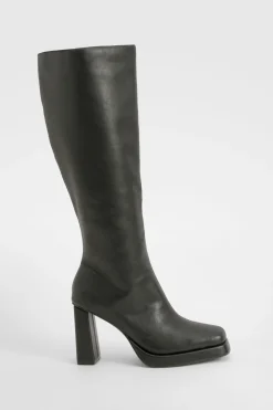 Bottes montantes à plateforme avec talon bloc