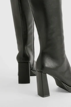 Bottes montantes à plateforme avec talon bloc