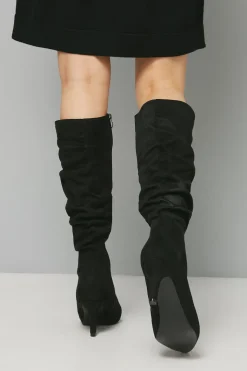 Bottes Montantes Pointues à Talon Moyen Hista Froncées