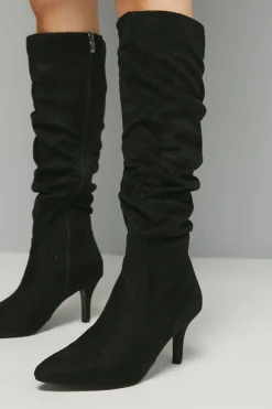 Bottes Montantes Pointues à Talon Moyen Hista Froncées