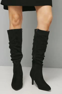 Bottes Montantes Pointues à Talon Moyen Hista Froncées