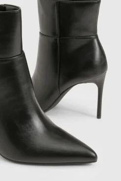 Bottes montantes pour mollet à talon stiletto et bout pointu