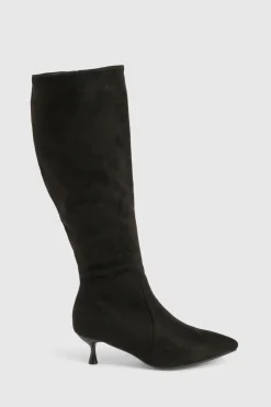 boohoo Bottes montantes pour pieds larges, à talon bas et bout pointu< Bottes|Bottes Hautes