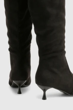boohoo Bottes montantes pour pieds larges, à talon bas et bout pointu< Bottes|Bottes Hautes