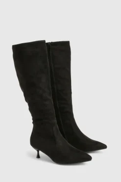 boohoo Bottes montantes pour pieds larges, à talon bas et bout pointu< Bottes|Bottes Hautes