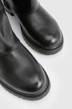 Bottes montantes rabattables avec détails de quincaillerie massifs