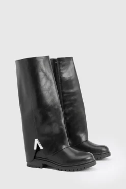 Bottes montantes rabattables avec détails de quincaillerie massifs