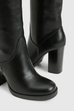 Bottes montantes stretch à plateforme