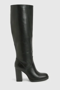 Bottes montantes stretch à plateforme