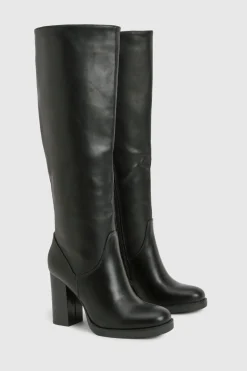Bottes montantes stretch à plateforme