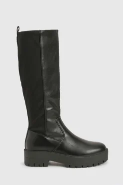 boohoo Bottes montantes stretch à plateforme< Bottes|Bottes Hautes