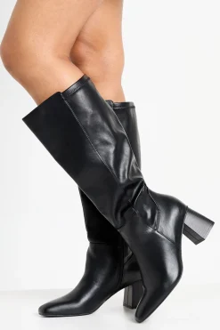 Bottes montantes stretch à talon évasé