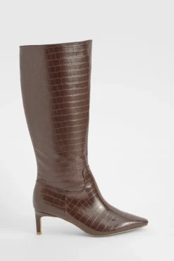 Bottes montantes à talon bas Wide Fit Croc