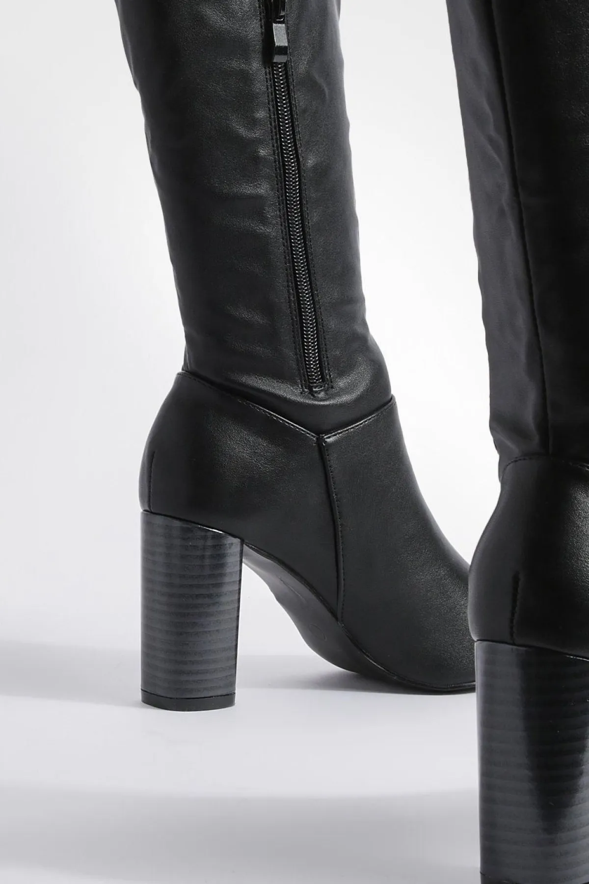 boohoo Bottes Montantes À Talon Bloc< Bottes|Bottes Hautes