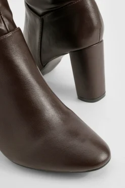 boohoo Bottes Montantes À Talon Bloc< Looks Chocolat|Bottes