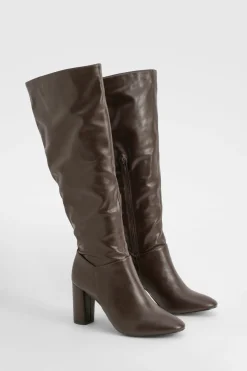 boohoo Bottes Montantes À Talon Bloc< Looks Chocolat|Bottes
