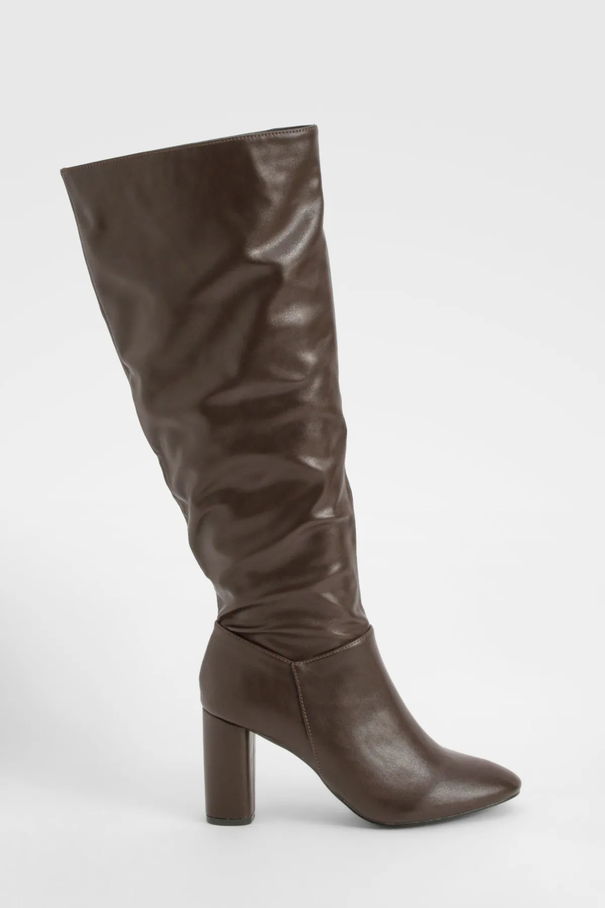 boohoo Bottes Montantes À Talon Bloc< Looks Chocolat|Bottes