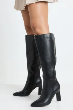 boohoo Bottes Montantes À Talon Bloc Coupe Large< Bottes|Bottes Hautes