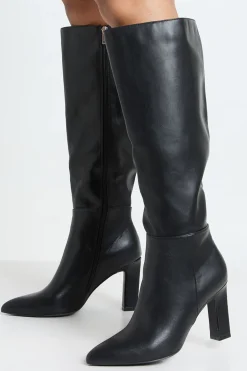 boohoo Bottes Montantes À Talon Bloc Coupe Large< Bottes|Bottes Hautes