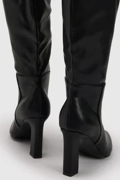boohoo Bottes Montantes À Talon Bloc Coupe Large< Bottes|Bottes Hautes