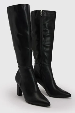 boohoo Bottes Montantes À Talon Bloc Coupe Large< Bottes|Bottes Hautes