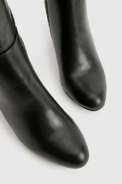 boohoo Bottes Montantes À Talon Bloc Coupe Large< Bottes|Bottes Hautes