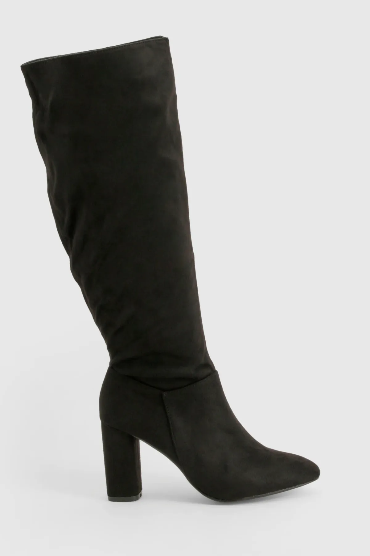 boohoo Bottes Montantes À Talon Bloc En Synthétique Coupe Large< Bottes|Bottes En Daim